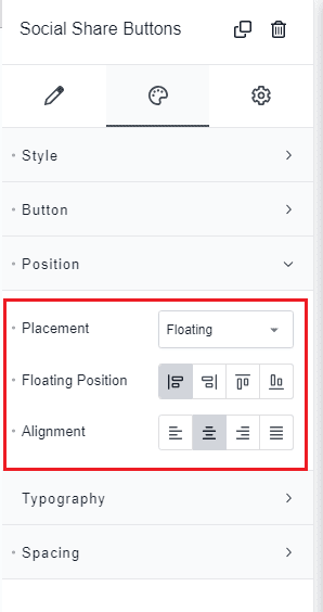 social share buttons position