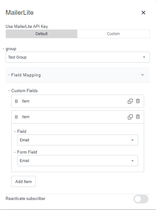 mailerlite field mapping