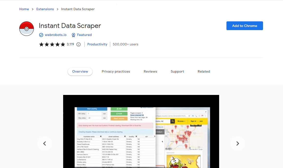 Instant Data Scraper