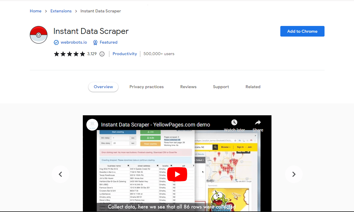 install Instant Data Scraper