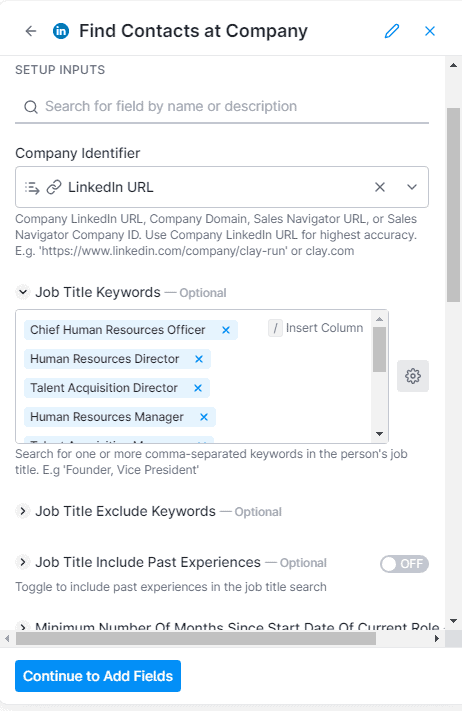 Find Contacts at Company enrichment tool