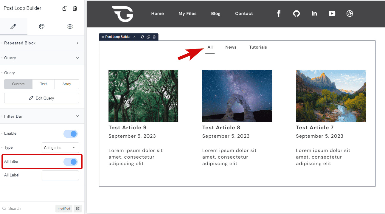 add filter categories