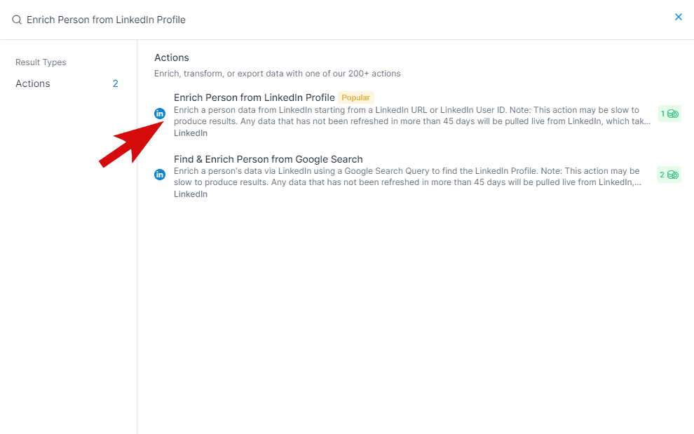 Enrich Person from LinkedIn Profile