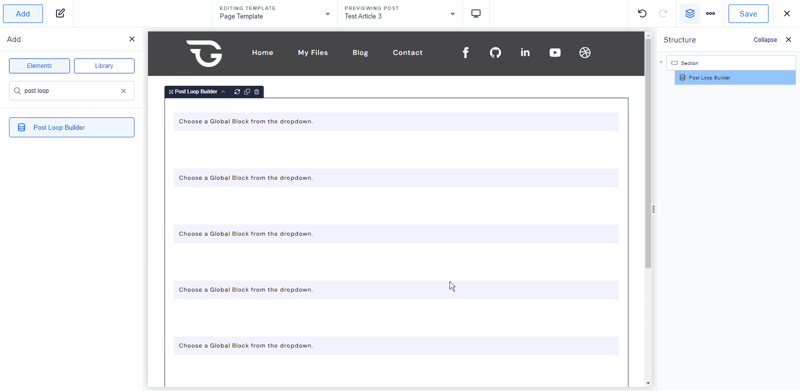 add post loop builder element