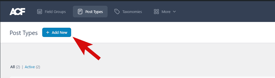 add new post type in ACF