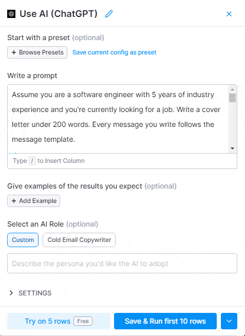 writing chatGPT prompt