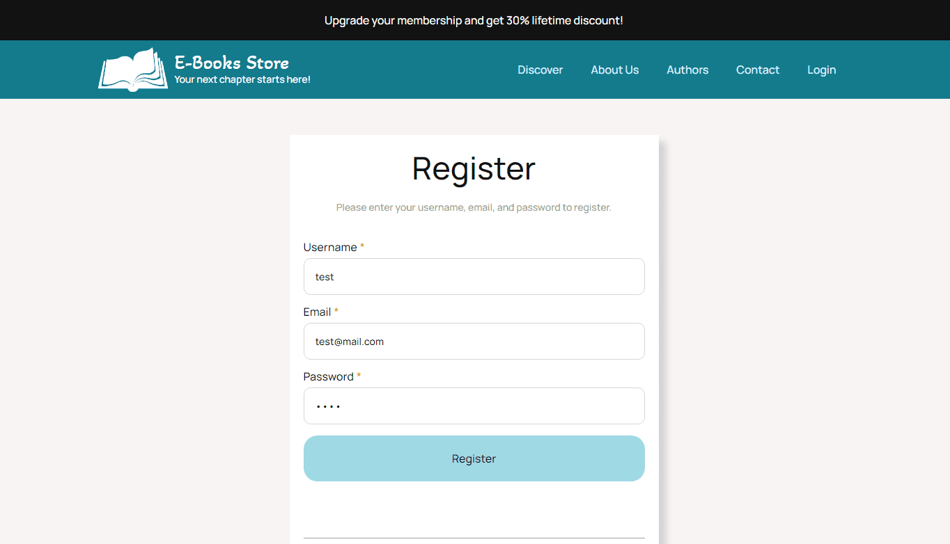 Breakdance register page
