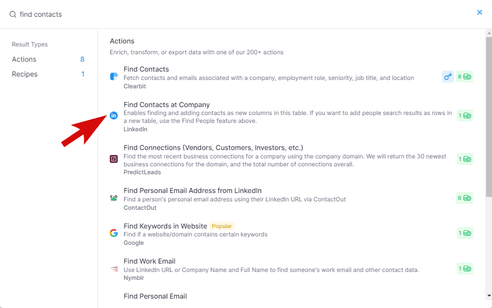 Find Contacts at Company via LinkedIn
