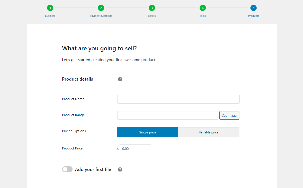 add new product via Easy Digital Downloads