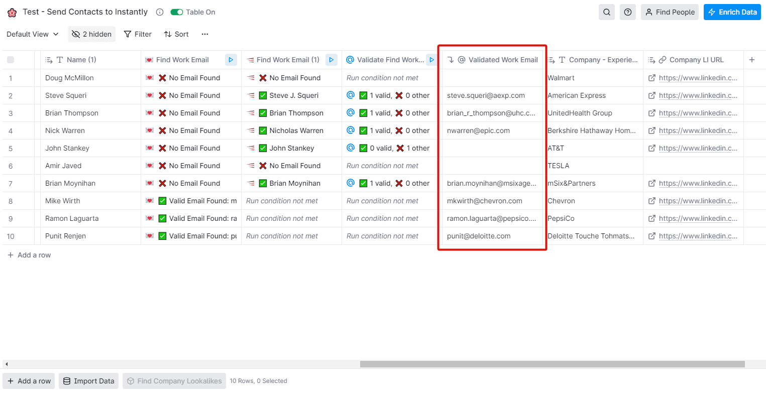 find work emails using Clay