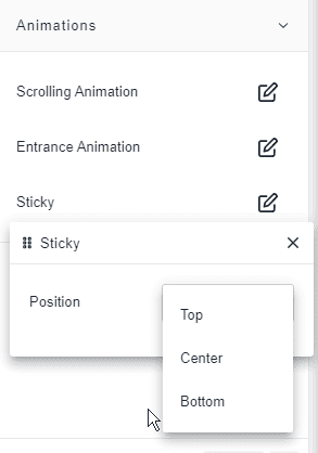set sticky header on top