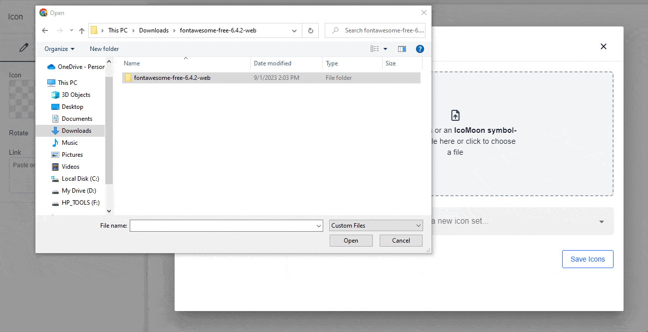 upload Font Awesome in Breakdance