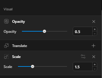 add visual effects in motion.page