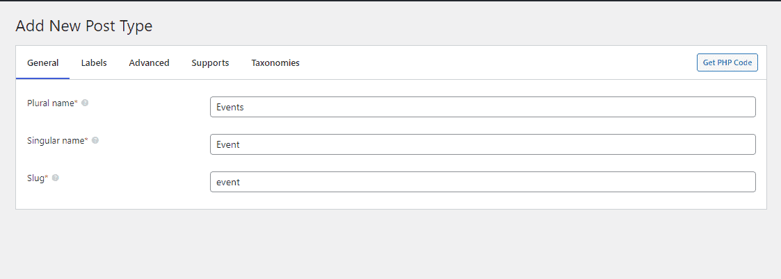custom post type settings in Meta Box