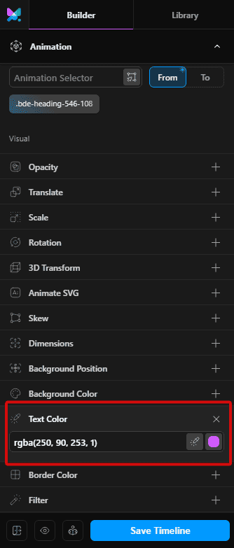 add text color as visual effect