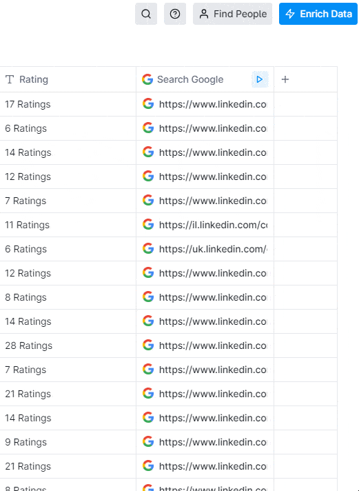 Search Google enrichment using Clay