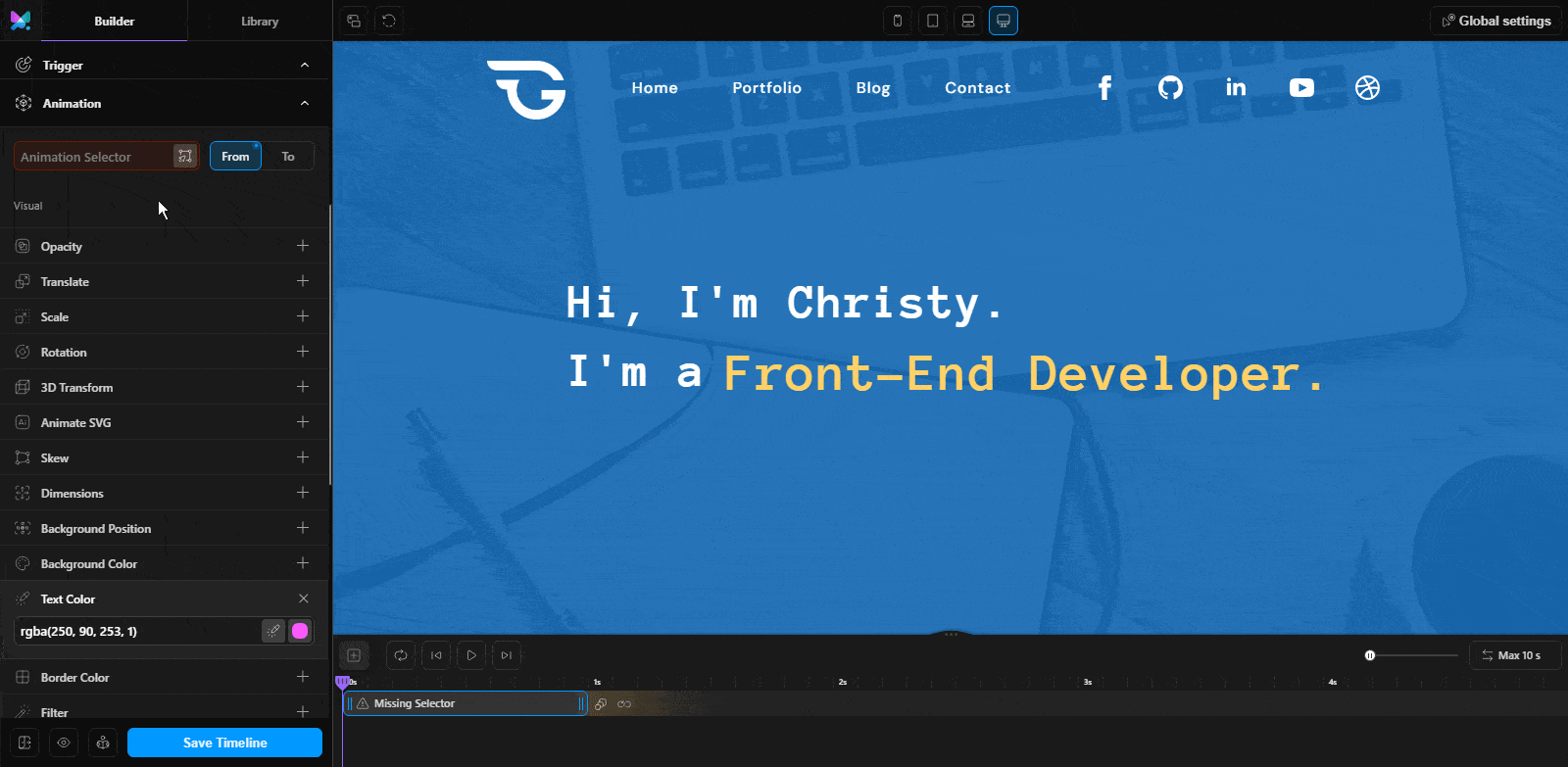 use animation selector