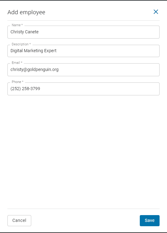 add employee in booking plugin