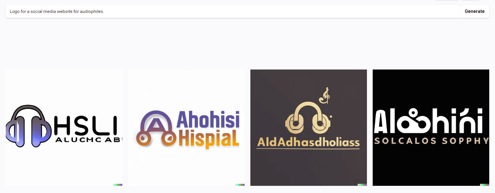 DALL-E 2 Generated Image: Logo for a social media site for audiophiles