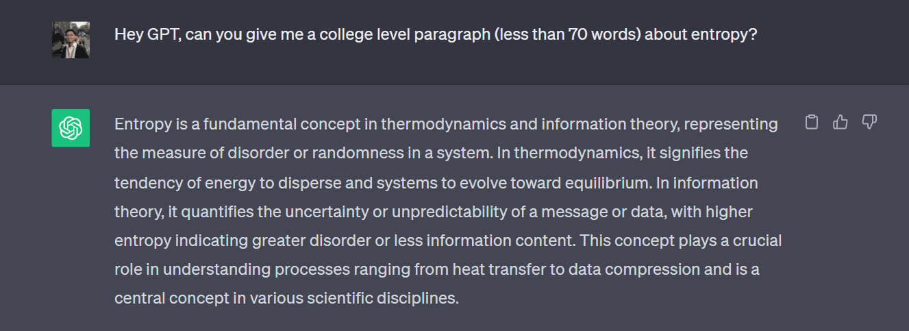 Undetectable AI vs. HideMyAI: Control Variable, ChatGPT-Generated Output About Entropy