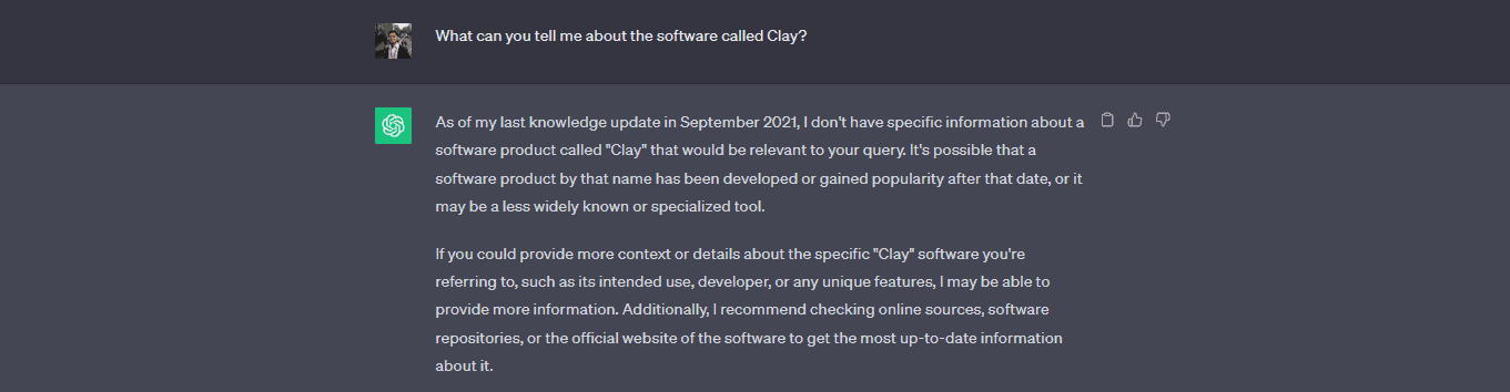 ChatGPT: No Information Sample