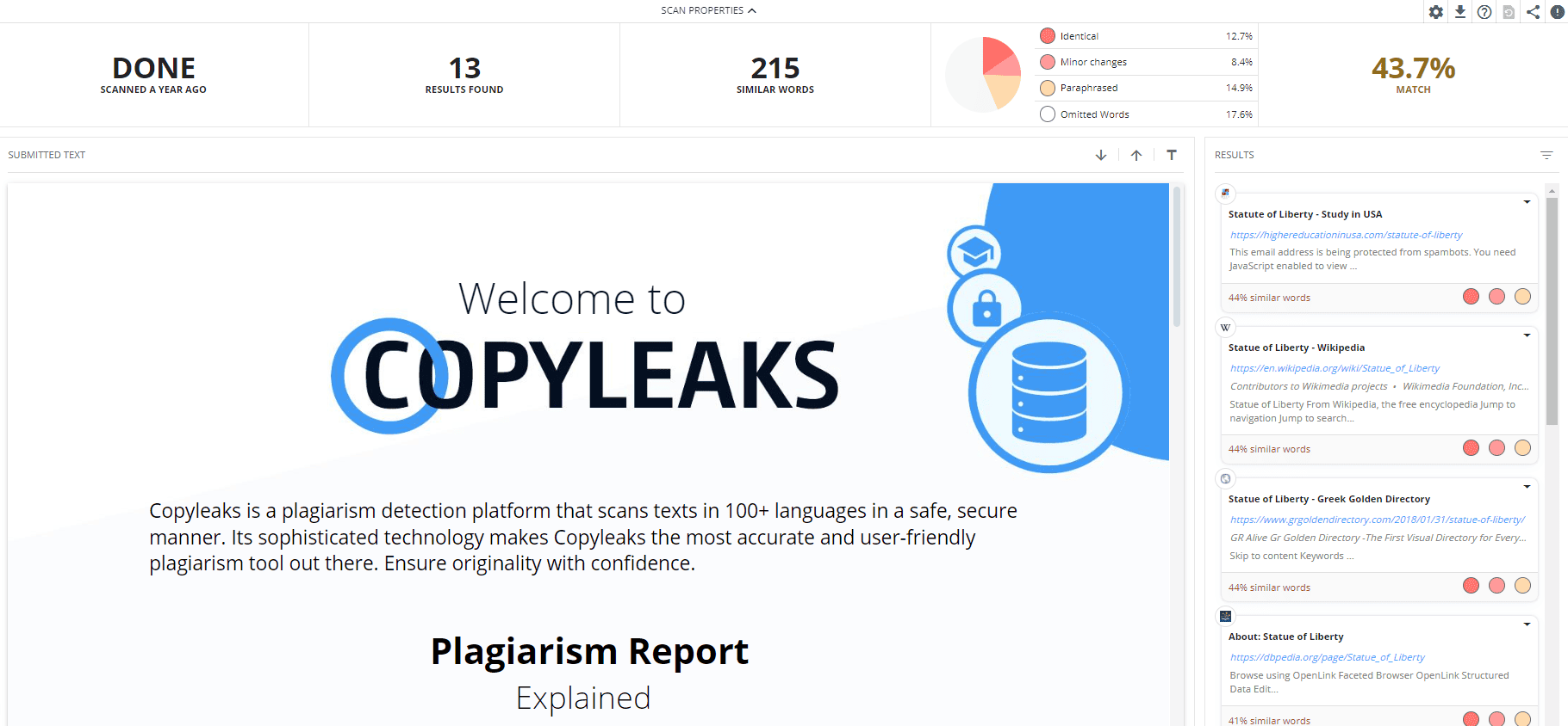 Copyleaks Plagiarism Detector