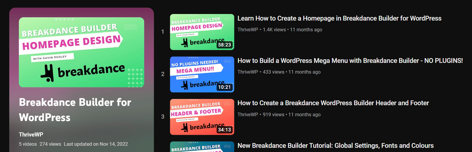 ThriveWP YouTube Channel
