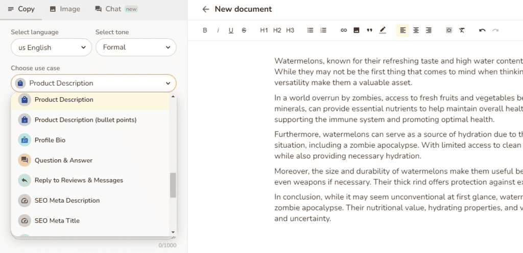 Rytr Feature: Customizing Output