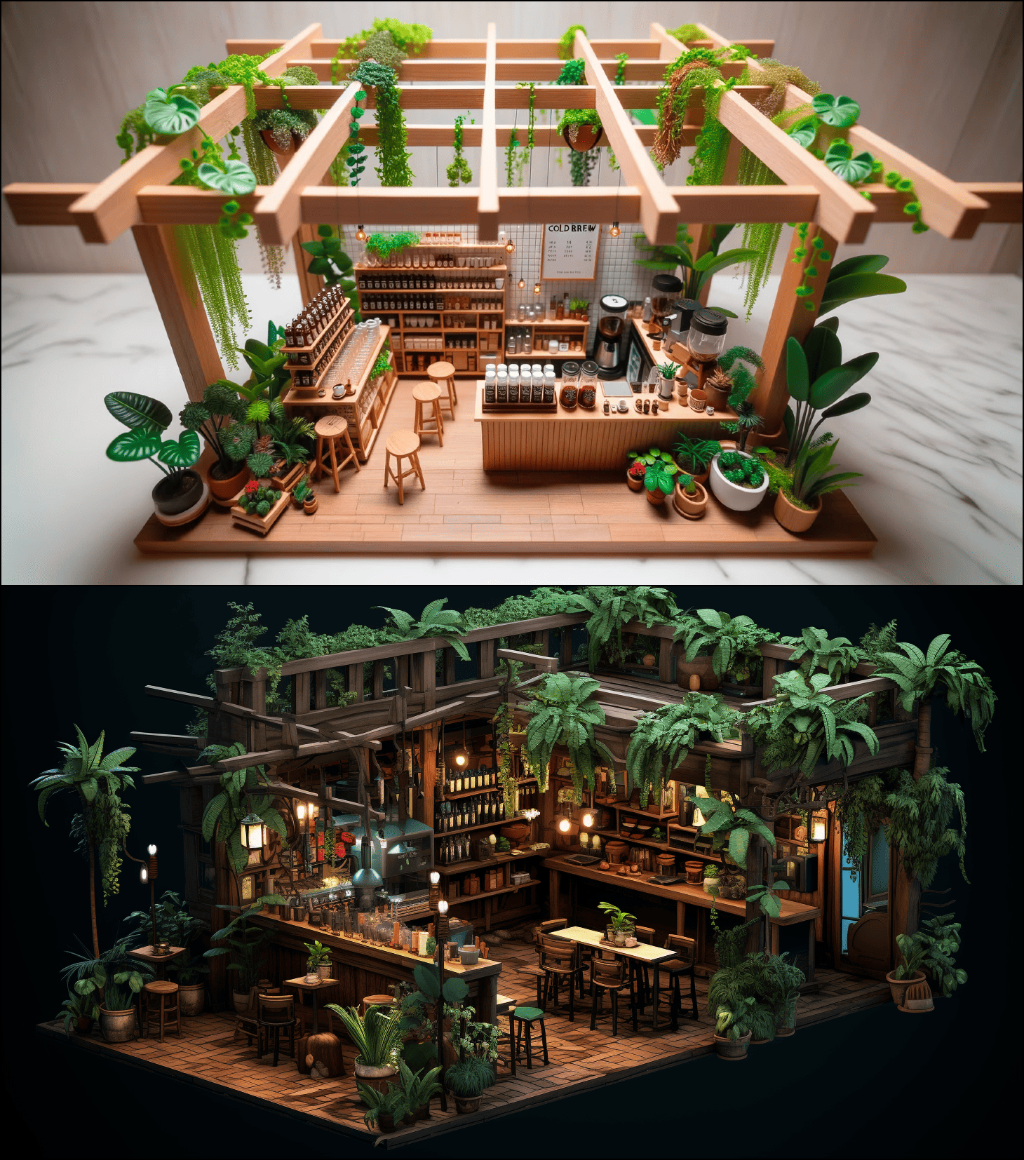 DALL-E 3 vs. Midjourney: Diorama