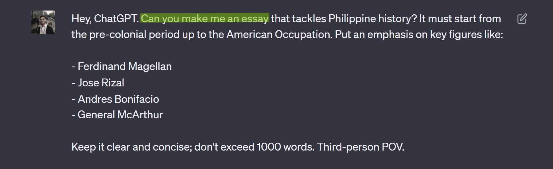 Parts of a Prompt: Instruction