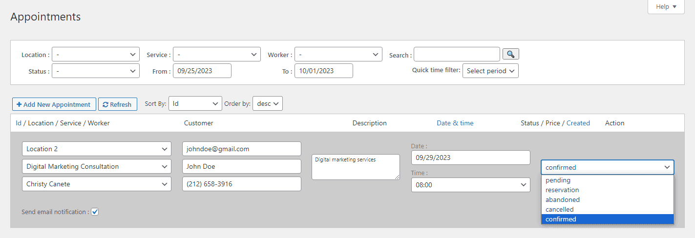 create booking page in Breakdance