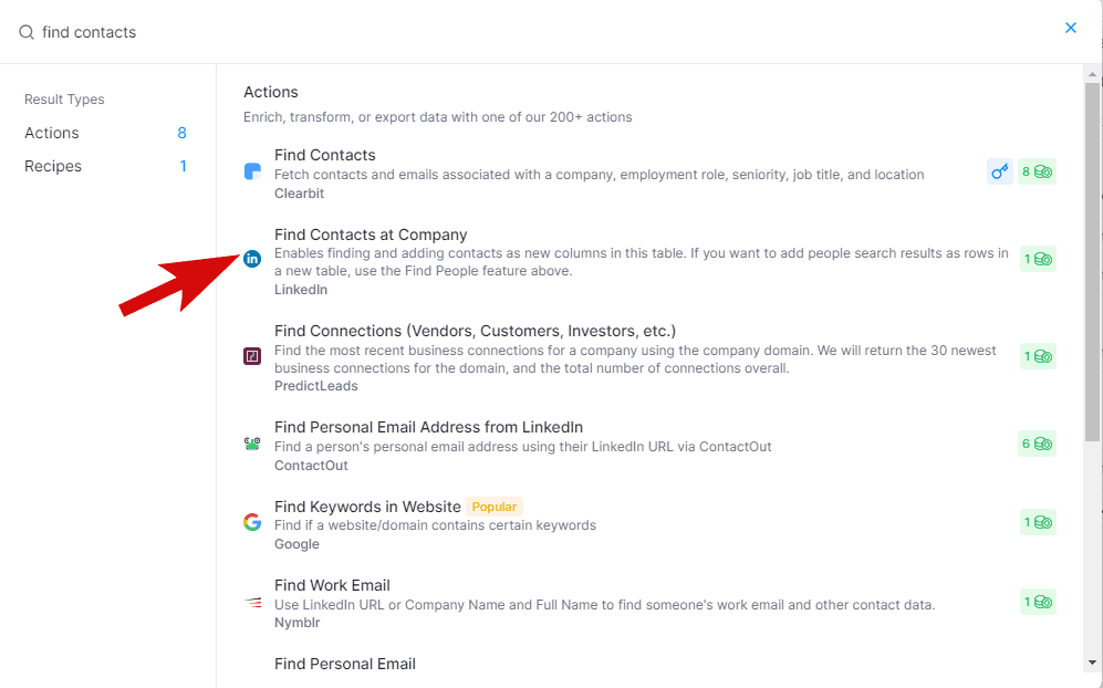find contacts at company