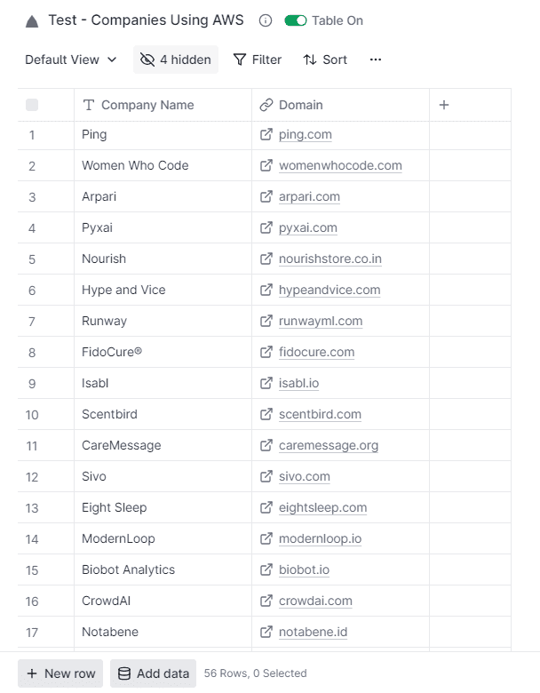 import a list of companies on Clay
