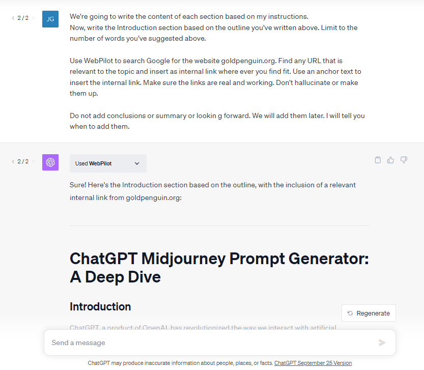 SEO article generated with ChatGPT 