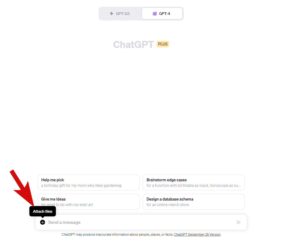 attach files in ChatGPT