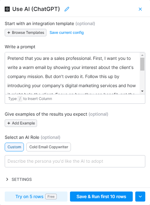 use ChatGPT to write an email
