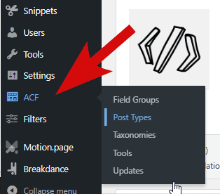 select ACF plugin from WordPress