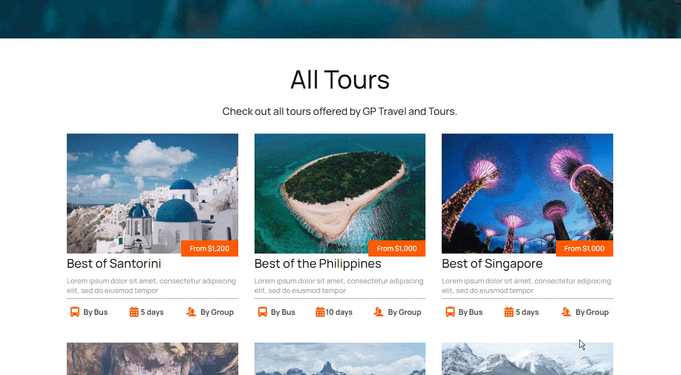 creating a travel and tour website in Breakdance