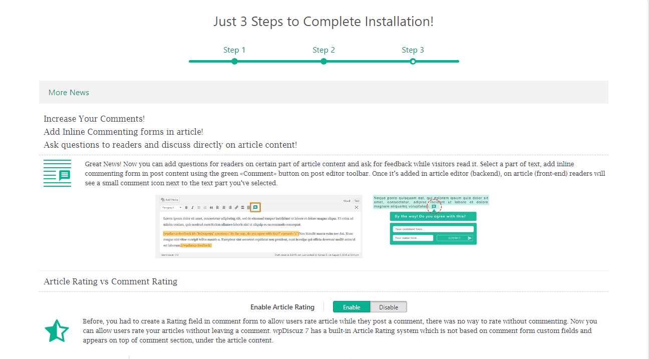 configure wpDiscuz plugin