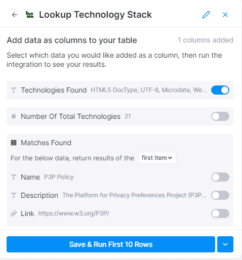 add data as column on Clay