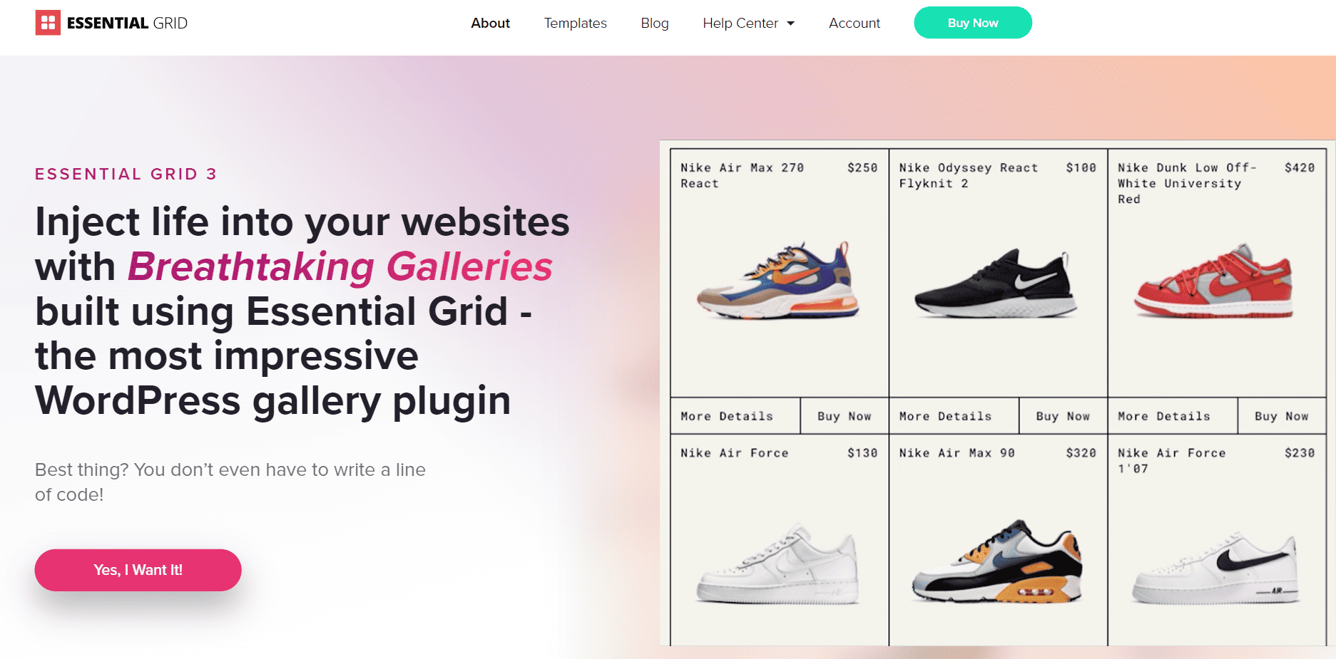 Essential Grid Landing Page