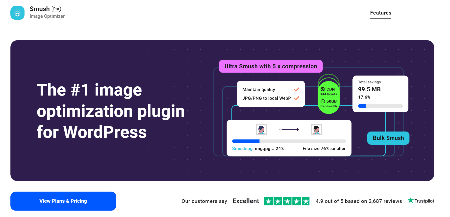 Smush Pro Landing Page