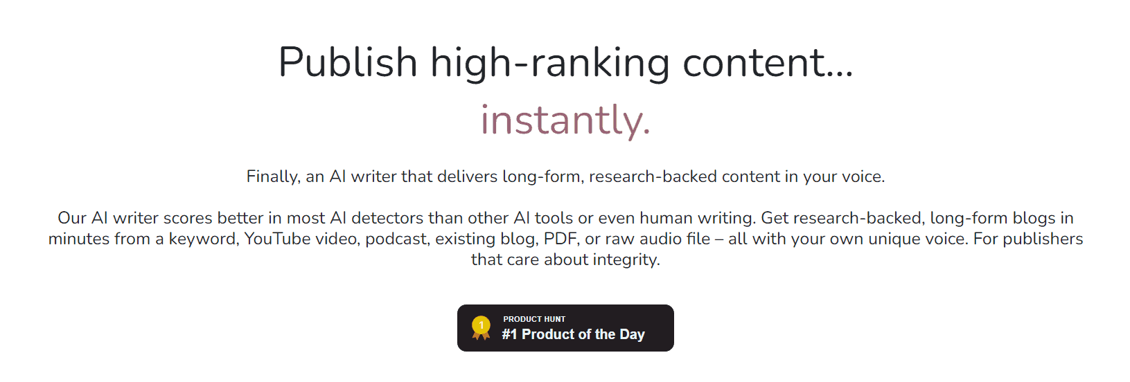 Content At Scale Landing Page