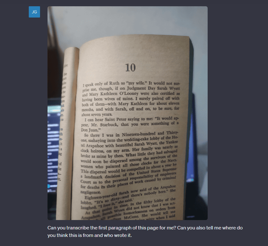 Transcribing Images to Text with Vision