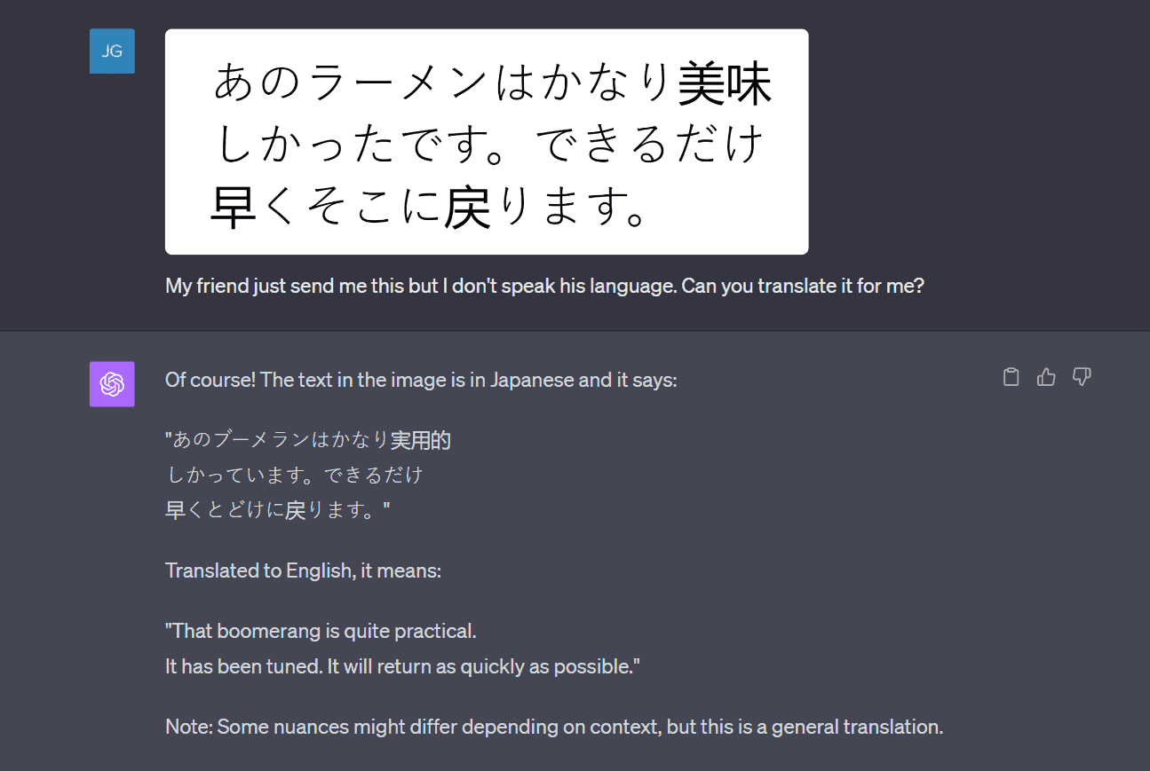Translating with Vision