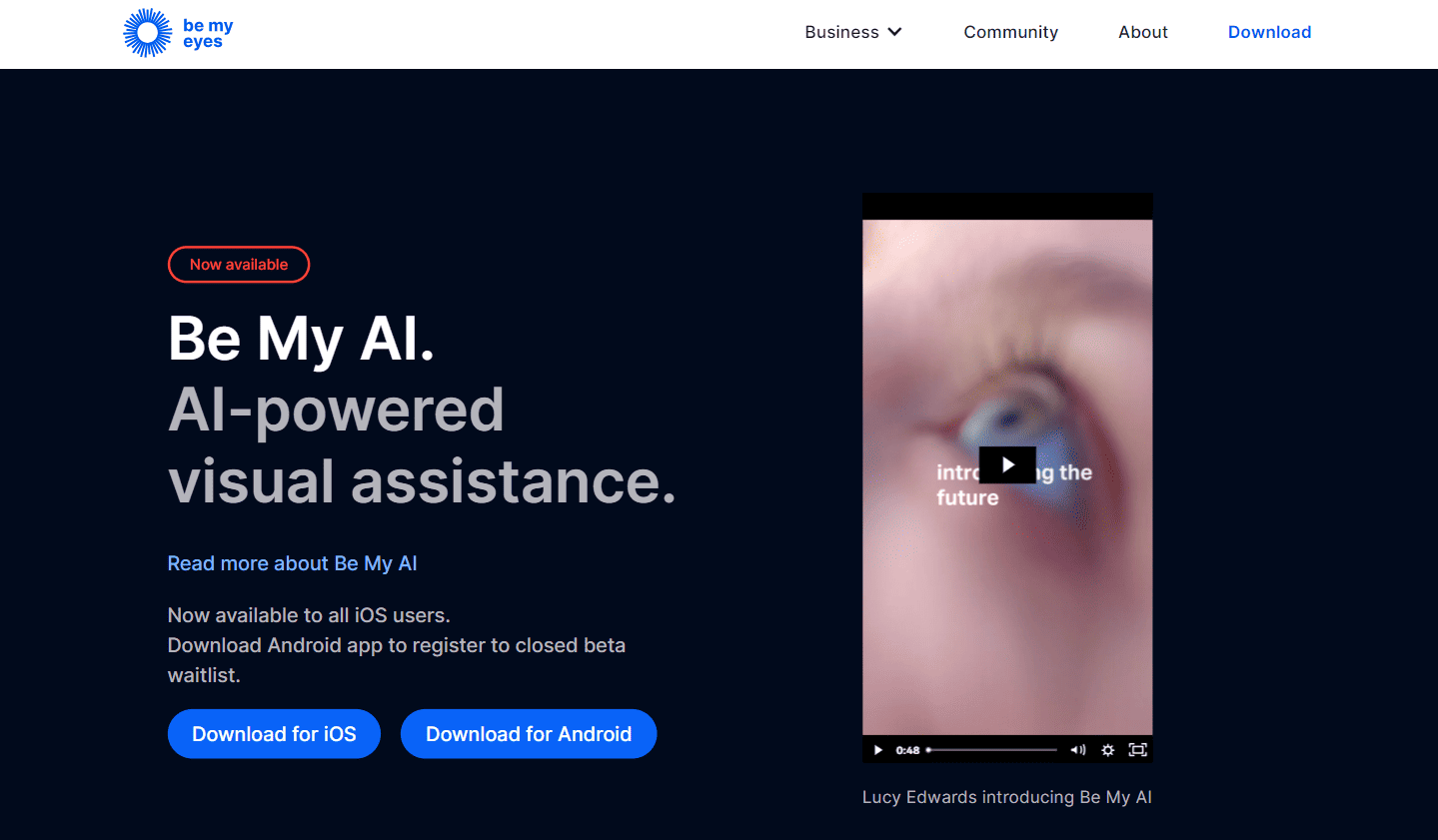 Helping Visually Impaired Folks with Vision
