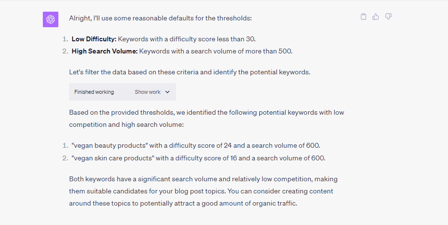 analyze Ahrefs keywords using ChatGPT