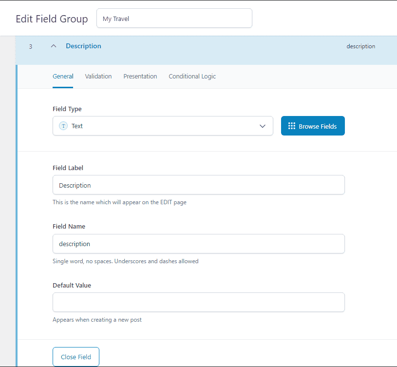 adding ACF custom fields