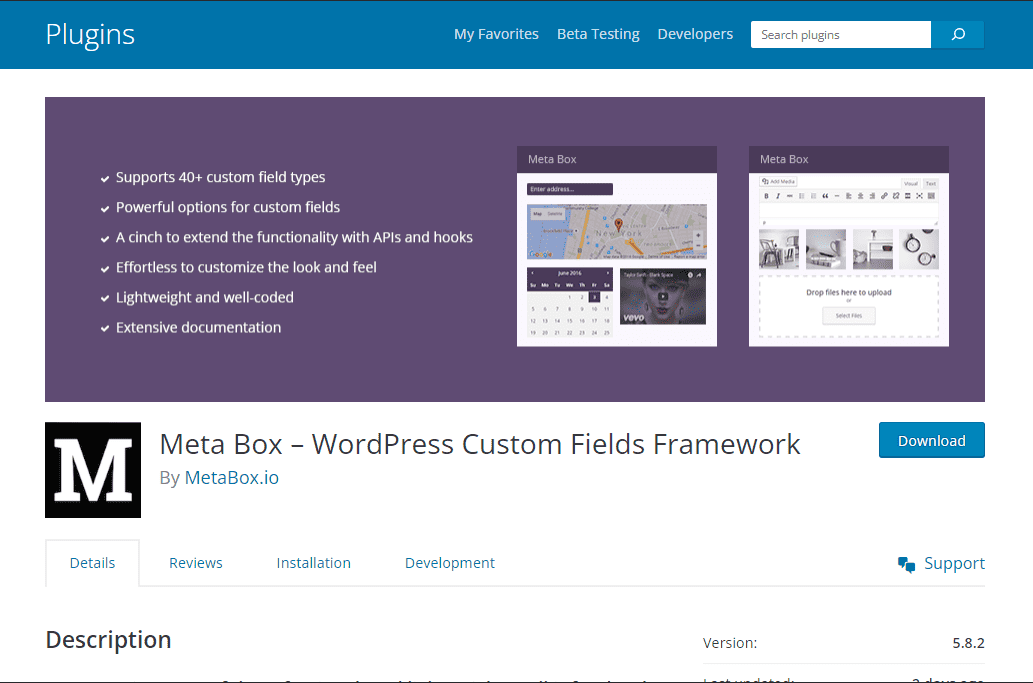 Meta Box plugin