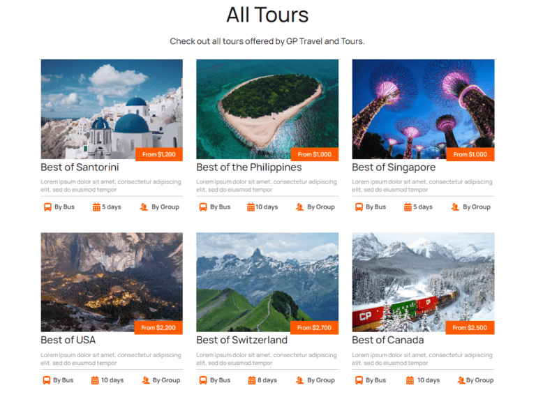 creating travel website using Breakdance